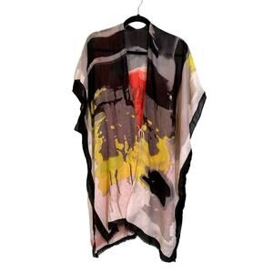 Swimwear Cover Up Womens Kaftan OS Art To Wear Fringes Beach Vacation Summer